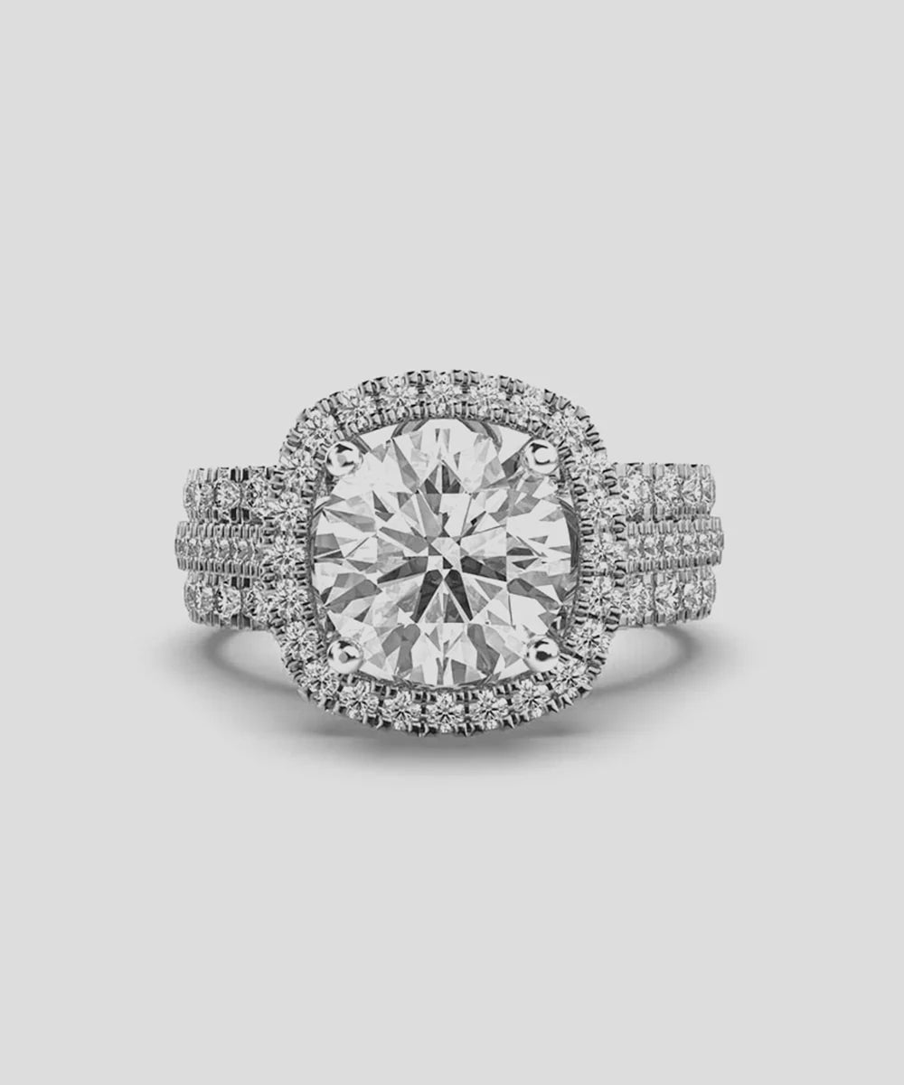 Halo Style Ring in a sleek high-contrast midnight luxury editorial style